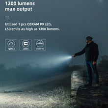 Load image into Gallery viewer, WUBEN L50 Outdoor Portable LED Strong Light USB Rechargeable Aluminum Flashlight, L50