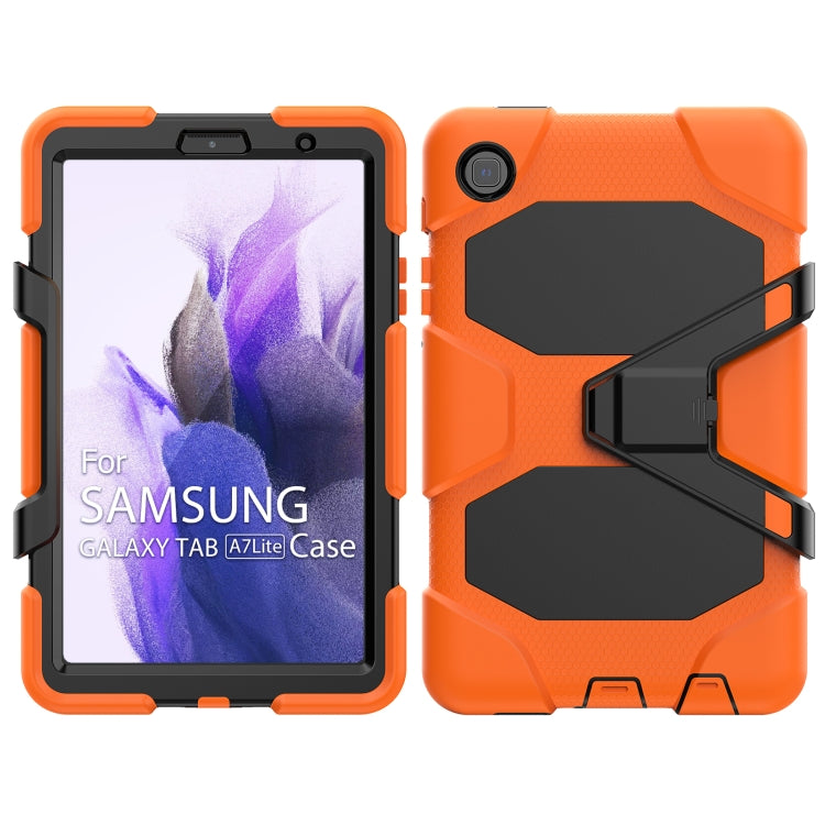 Shockproof Colorful Silicon + PC Protective Case with Holder & Pen Slot, For Samsung Galaxy A7 Lite 8.7 2021 T220 / T225