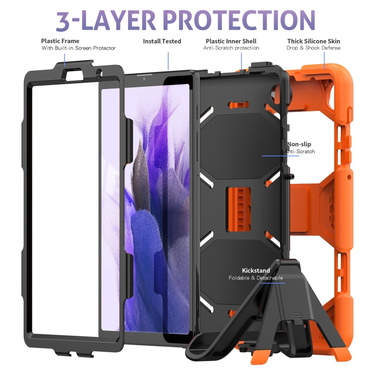 Shockproof Colorful Silicon + PC Protective Case with Holder & Pen Slot, For Samsung Galaxy A7 Lite 8.7 2021 T220 / T225