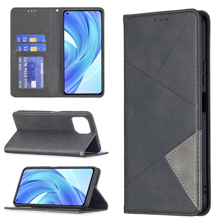 Rhombus Texture Horizontal Flip Magnetic Leather Case with Holder & Card Slots, For Samsung Galaxy A03s, For Xiaomi Mi 11 Lite, For Xiaomi Poco M3 Pro / Redmi Note 10 5G, For Samsung Galaxy A03s 164mm