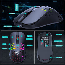 Load image into Gallery viewer, HXSJ T100 10000 DPI RGB Macro Definition Wired Wireless Dual-mode Mouse