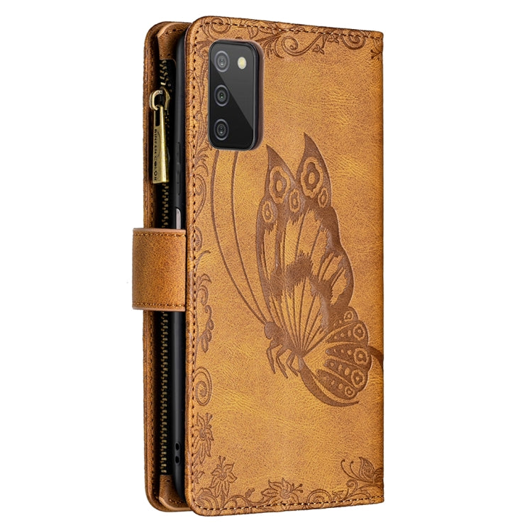Flying Butterfly Embossing Pattern Zipper Horizontal Flip Leather Case with Holder & Card Slots & Wallet, For Samsung Galaxy A03s 164mm, For Xiaomi Mi 11 Lite, For Xiaomi Poco M3 Pro / Redmi Note 10 5G