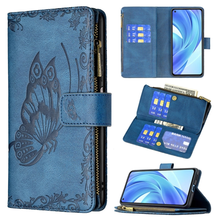 Flying Butterfly Embossing Pattern Zipper Horizontal Flip Leather Case with Holder & Card Slots & Wallet, For Samsung Galaxy A03s 164mm, For Xiaomi Mi 11 Lite, For Xiaomi Poco M3 Pro / Redmi Note 10 5G