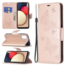 Load image into Gallery viewer, Embossing Two Butterflies Pattern Horizontal Flip PU Leather Case with Holder &amp; Card Slot &amp; Wallet &amp; Lanyard, For Samsung Galaxy A03s 164mm, For Xiaomi Mi 11 Lite, For Xiaomi Poco M3 Pro / Redmi Note 10 5G