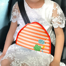 Load image into Gallery viewer, Car Child Seat Belt Adjusting and Fixing Device Buttons Seat Belt Anti-strangulation Shoulder Cover, Cotton Fabric Pink Stripes, Cotton Fabric Green Stripes, Mesh Fabric Rabbit, Mesh Fabric Fox, Mesh Fabric Lion, Mesh Fabric Polar Bear                 ...