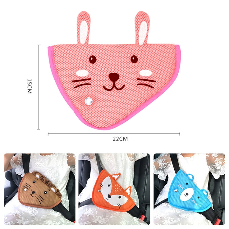 Car Child Seat Belt Adjusting and Fixing Device Buttons Seat Belt Anti-strangulation Shoulder Cover, Cotton Fabric Pink Stripes, Cotton Fabric Green Stripes, Mesh Fabric Rabbit, Mesh Fabric Fox, Mesh Fabric Lion, Mesh Fabric Polar Bear                 ...