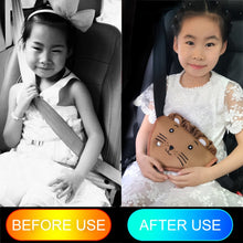 Load image into Gallery viewer, Car Child Seat Belt Adjusting and Fixing Device Buttons Seat Belt Anti-strangulation Shoulder Cover, Cotton Fabric Pink Stripes, Cotton Fabric Green Stripes, Mesh Fabric Rabbit, Mesh Fabric Fox, Mesh Fabric Lion, Mesh Fabric Polar Bear                 ...