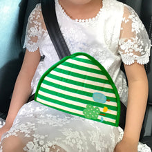 Load image into Gallery viewer, Car Child Seat Belt Adjusting and Fixing Device Buttons Seat Belt Anti-strangulation Shoulder Cover, Cotton Fabric Pink Stripes, Cotton Fabric Green Stripes, Mesh Fabric Rabbit, Mesh Fabric Fox, Mesh Fabric Lion, Mesh Fabric Polar Bear                 ...