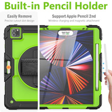 Load image into Gallery viewer, Shockproof Colorful Silicone + PC Protective Case with Holder &amp; Shoulder Strap &amp; Hand Strap &amp; Pen Slot, For iPad Pro 12.9 2022 / 2021 / 2020 / 2018