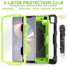 Load image into Gallery viewer, Shockproof Colorful Silicone + PC Protective Case with Holder &amp; Shoulder Strap &amp; Hand Strap &amp; Pen Slot, For iPad Pro 12.9 2022 / 2021 / 2020 / 2018