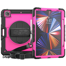 Load image into Gallery viewer, Shockproof Colorful Silicone + PC Protective Case with Holder &amp; Shoulder Strap &amp; Hand Strap &amp; Pen Slot, For iPad Pro 12.9 2022 / 2021 / 2020 / 2018