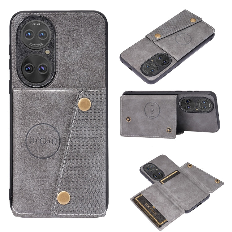 Double Buckle PU + TPU Shockproof Magnetic Protective Case with Card Slot & Holder, For Huawei P50, For Xiaomi Redmi K40 Gaming, For Xiaomi Redmi Note 10 5G, For Samsung Galaxy S21 FE