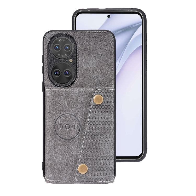 Double Buckle PU + TPU Shockproof Magnetic Protective Case with Card Slot & Holder, For Huawei P50, For Xiaomi Redmi K40 Gaming, For Xiaomi Redmi Note 10 5G, For Samsung Galaxy S21 FE