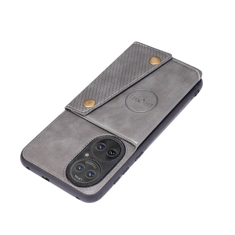 Double Buckle PU + TPU Shockproof Magnetic Protective Case with Card Slot & Holder, For Huawei P50, For Xiaomi Redmi K40 Gaming, For Xiaomi Redmi Note 10 5G, For Samsung Galaxy S21 FE
