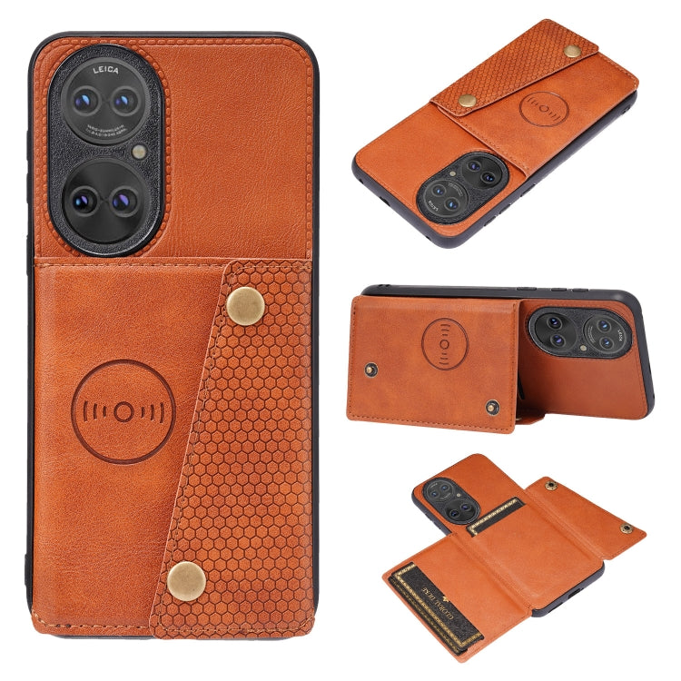 Double Buckle PU + TPU Shockproof Magnetic Protective Case with Card Slot & Holder, For Huawei P50, For Xiaomi Redmi K40 Gaming, For Xiaomi Redmi Note 10 5G, For Samsung Galaxy S21 FE