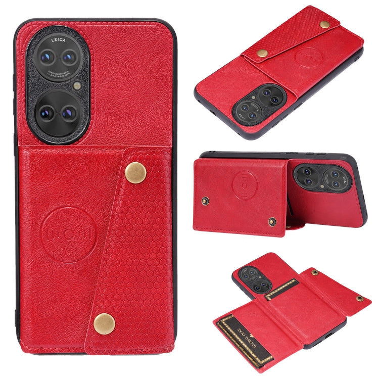 Double Buckle PU + TPU Shockproof Magnetic Protective Case with Card Slot & Holder, For Huawei P50, For Xiaomi Redmi K40 Gaming, For Xiaomi Redmi Note 10 5G, For Samsung Galaxy S21 FE