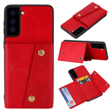 Load image into Gallery viewer, Double Buckle PU + TPU Shockproof Magnetic Protective Case with Card Slot &amp; Holder, For Huawei P50, For OPPO K9, For OPPO Reno6, For Xiaomi Redmi K40 Gaming, For Xiaomi Redmi Note 10 Pro 5G, For Xiaomi Redmi Note 10 5G, For Samsung Galaxy S21 FE       ...