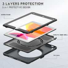 Load image into Gallery viewer, Shocproof Silicone + PC Protective Case with 360 Degree Rotation Foldable Handle Grip Holder &amp; Pen Slot, For iPad 9.7 2018 / 2017 / Air 2 / Pro 9.7, ForiPad 9.7 2018 / 2017 / Air 2 / Pro 9.7