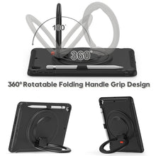 Load image into Gallery viewer, Shocproof Silicone + PC Protective Case with 360 Degree Rotation Foldable Handle Grip Holder &amp; Pen Slot, For iPad 9.7 2018 / 2017 / Air 2 / Pro 9.7, ForiPad 9.7 2018 / 2017 / Air 2 / Pro 9.7