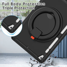 Load image into Gallery viewer, Shocproof Silicone + PC Protective Case with 360 Degree Rotation Foldable Handle Grip Holder &amp; Pen Slot, For iPad 9.7 2018 / 2017 / Air 2 / Pro 9.7, ForiPad 9.7 2018 / 2017 / Air 2 / Pro 9.7
