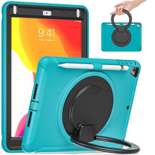 Load image into Gallery viewer, Shocproof Silicone + PC Protective Case with 360 Degree Rotation Foldable Handle Grip Holder &amp; Pen Slot, For iPad 9.7 2018 / 2017 / Air 2 / Pro 9.7, ForiPad 9.7 2018 / 2017 / Air 2 / Pro 9.7