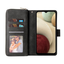 Load image into Gallery viewer, Zipper Wallet Bag Horizontal Flip PU Leather Case with Holder &amp; 9 Card Slots &amp; Wallet &amp; Lanyard &amp; Photo Frame, For Samsung Galaxy A12 5G, For Samsung Galaxy A52 5G, For Samsung Galaxy A72 5G, For Samsung Galaxy S21, For Samsung Galaxy S21 FE           ...