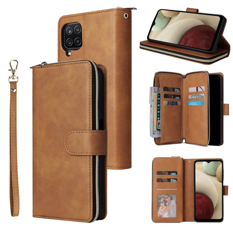 Zipper Wallet Bag Horizontal Flip PU Leather Case with Holder & 9 Card Slots & Wallet & Lanyard & Photo Frame, For Samsung Galaxy A12 5G, For Samsung Galaxy A52 5G, For Samsung Galaxy A72 5G, For Samsung Galaxy S21, For Samsung Galaxy S21 FE           ...