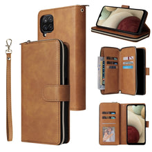 Load image into Gallery viewer, Zipper Wallet Bag Horizontal Flip PU Leather Case with Holder &amp; 9 Card Slots &amp; Wallet &amp; Lanyard &amp; Photo Frame, For Samsung Galaxy A12 5G, For Samsung Galaxy A52 5G, For Samsung Galaxy A72 5G, For Samsung Galaxy S21, For Samsung Galaxy S21 FE           ...