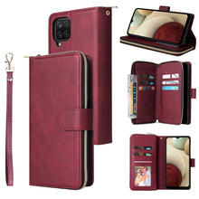 Load image into Gallery viewer, Zipper Wallet Bag Horizontal Flip PU Leather Case with Holder &amp; 9 Card Slots &amp; Wallet &amp; Lanyard &amp; Photo Frame, For Samsung Galaxy A12 5G, For Samsung Galaxy A52 5G, For Samsung Galaxy A72 5G, For Samsung Galaxy S21, For Samsung Galaxy S21 FE           ...