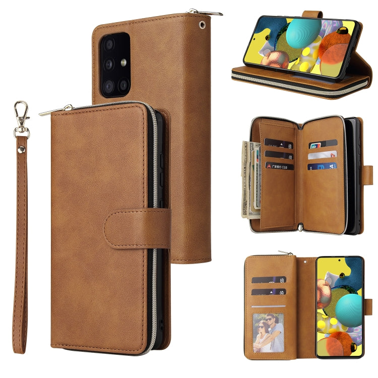 Zipper Wallet Bag Horizontal Flip PU Leather Case with Holder & 9 Card Slots & Wallet & Lanyard & Photo Frame, For Samsung Galaxy A12 5G, For Samsung Galaxy A52 5G, For Samsung Galaxy A72 5G, For Samsung Galaxy S21, For Samsung Galaxy S21 FE           ...