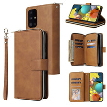 Load image into Gallery viewer, Zipper Wallet Bag Horizontal Flip PU Leather Case with Holder &amp; 9 Card Slots &amp; Wallet &amp; Lanyard &amp; Photo Frame, For Samsung Galaxy A12 5G, For Samsung Galaxy A52 5G, For Samsung Galaxy A72 5G, For Samsung Galaxy S21, For Samsung Galaxy S21 FE           ...