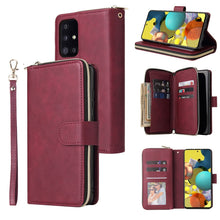Load image into Gallery viewer, Zipper Wallet Bag Horizontal Flip PU Leather Case with Holder &amp; 9 Card Slots &amp; Wallet &amp; Lanyard &amp; Photo Frame, For Samsung Galaxy A12 5G, For Samsung Galaxy A52 5G, For Samsung Galaxy A72 5G, For Samsung Galaxy S21, For Samsung Galaxy S21 FE           ...