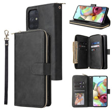 Load image into Gallery viewer, Zipper Wallet Bag Horizontal Flip PU Leather Case with Holder &amp; 9 Card Slots &amp; Wallet &amp; Lanyard &amp; Photo Frame, For Samsung Galaxy A12 5G, For Samsung Galaxy A52 5G, For Samsung Galaxy A72 5G, For Samsung Galaxy S21, For Samsung Galaxy S21 FE           ...