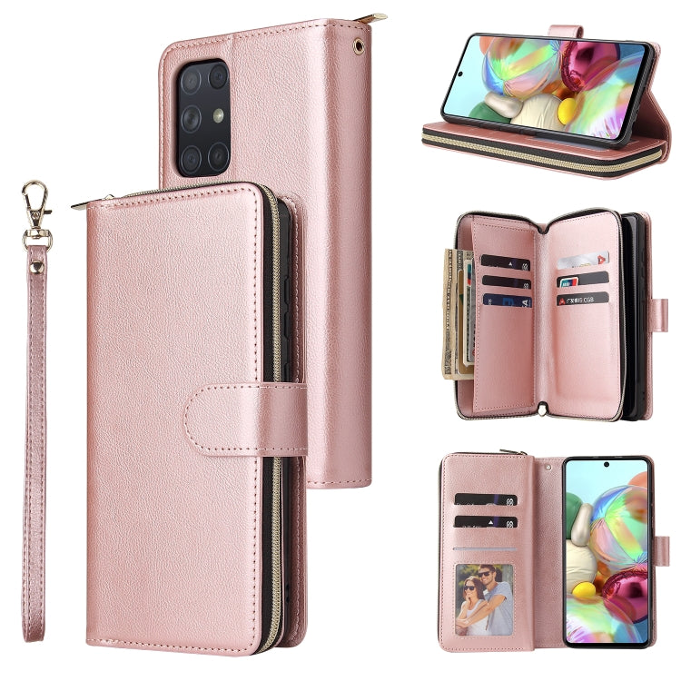 Zipper Wallet Bag Horizontal Flip PU Leather Case with Holder & 9 Card Slots & Wallet & Lanyard & Photo Frame, For Samsung Galaxy A12 5G, For Samsung Galaxy A52 5G, For Samsung Galaxy A72 5G, For Samsung Galaxy S21, For Samsung Galaxy S21 FE           ...