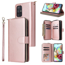 Load image into Gallery viewer, Zipper Wallet Bag Horizontal Flip PU Leather Case with Holder &amp; 9 Card Slots &amp; Wallet &amp; Lanyard &amp; Photo Frame, For Samsung Galaxy A12 5G, For Samsung Galaxy A52 5G, For Samsung Galaxy A72 5G, For Samsung Galaxy S21, For Samsung Galaxy S21 FE           ...