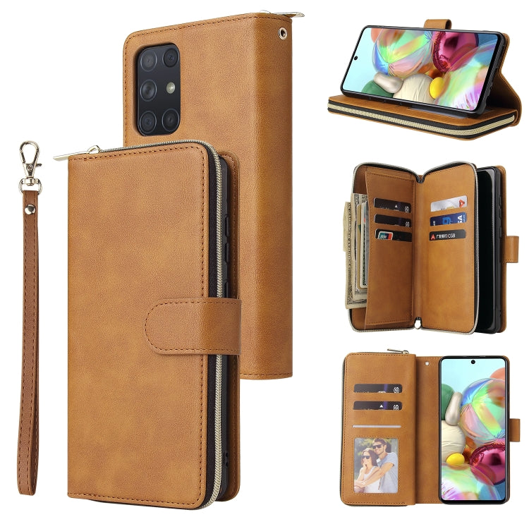 Zipper Wallet Bag Horizontal Flip PU Leather Case with Holder & 9 Card Slots & Wallet & Lanyard & Photo Frame, For Samsung Galaxy A12 5G, For Samsung Galaxy A52 5G, For Samsung Galaxy A72 5G, For Samsung Galaxy S21, For Samsung Galaxy S21 FE           ...