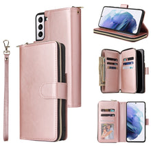 Load image into Gallery viewer, Zipper Wallet Bag Horizontal Flip PU Leather Case with Holder &amp; 9 Card Slots &amp; Wallet &amp; Lanyard &amp; Photo Frame, For Samsung Galaxy A12 5G, For Samsung Galaxy A52 5G, For Samsung Galaxy A72 5G, For Samsung Galaxy S21, For Samsung Galaxy S21 FE           ...