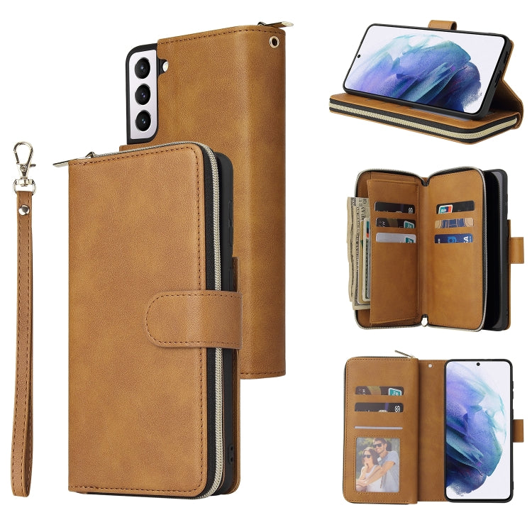 Zipper Wallet Bag Horizontal Flip PU Leather Case with Holder & 9 Card Slots & Wallet & Lanyard & Photo Frame, For Samsung Galaxy A12 5G, For Samsung Galaxy A52 5G, For Samsung Galaxy A72 5G, For Samsung Galaxy S21, For Samsung Galaxy S21 FE           ...