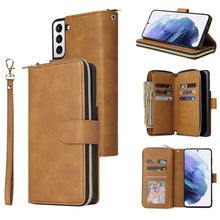 Load image into Gallery viewer, Zipper Wallet Bag Horizontal Flip PU Leather Case with Holder &amp; 9 Card Slots &amp; Wallet &amp; Lanyard &amp; Photo Frame, For Samsung Galaxy A12 5G, For Samsung Galaxy A52 5G, For Samsung Galaxy A72 5G, For Samsung Galaxy S21, For Samsung Galaxy S21 FE           ...