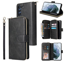 Load image into Gallery viewer, Zipper Wallet Bag Horizontal Flip PU Leather Case with Holder &amp; 9 Card Slots &amp; Wallet &amp; Lanyard &amp; Photo Frame, For Samsung Galaxy A12 5G, For Samsung Galaxy A52 5G, For Samsung Galaxy A72 5G, For Samsung Galaxy S21, For Samsung Galaxy S21 FE           ...