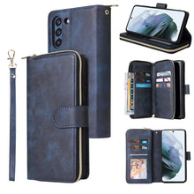 Load image into Gallery viewer, Zipper Wallet Bag Horizontal Flip PU Leather Case with Holder &amp; 9 Card Slots &amp; Wallet &amp; Lanyard &amp; Photo Frame, For Samsung Galaxy A12 5G, For Samsung Galaxy A52 5G, For Samsung Galaxy A72 5G, For Samsung Galaxy S21, For Samsung Galaxy S21 FE           ...