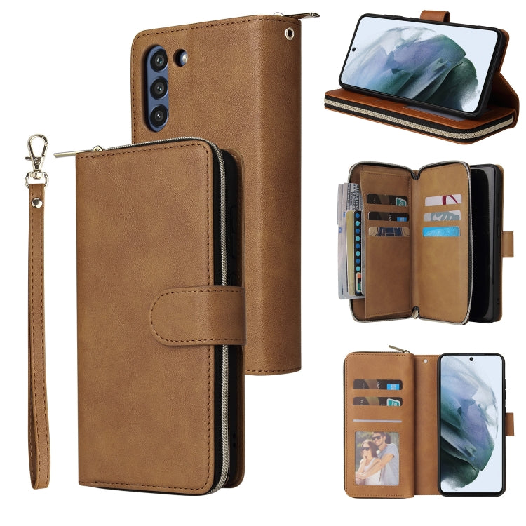 Zipper Wallet Bag Horizontal Flip PU Leather Case with Holder & 9 Card Slots & Wallet & Lanyard & Photo Frame, For Samsung Galaxy A12 5G, For Samsung Galaxy A52 5G, For Samsung Galaxy A72 5G, For Samsung Galaxy S21, For Samsung Galaxy S21 FE           ...