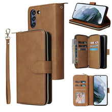 Load image into Gallery viewer, Zipper Wallet Bag Horizontal Flip PU Leather Case with Holder &amp; 9 Card Slots &amp; Wallet &amp; Lanyard &amp; Photo Frame, For Samsung Galaxy A12 5G, For Samsung Galaxy A52 5G, For Samsung Galaxy A72 5G, For Samsung Galaxy S21, For Samsung Galaxy S21 FE           ...