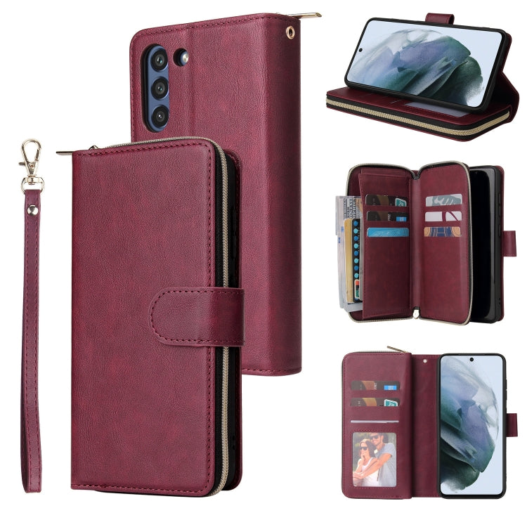 Zipper Wallet Bag Horizontal Flip PU Leather Case with Holder & 9 Card Slots & Wallet & Lanyard & Photo Frame, For Samsung Galaxy A12 5G, For Samsung Galaxy A52 5G, For Samsung Galaxy A72 5G, For Samsung Galaxy S21, For Samsung Galaxy S21 FE           ...