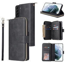 Load image into Gallery viewer, Zipper Wallet Bag Horizontal Flip PU Leather Case with Holder &amp; 9 Card Slots &amp; Wallet &amp; Lanyard &amp; Photo Frame, For Samsung Galaxy A12 5G, For Samsung Galaxy A52 5G, For Samsung Galaxy A72 5G, For Samsung Galaxy S21, For Samsung Galaxy S21 FE           ...