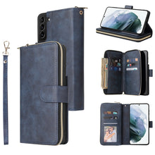 Load image into Gallery viewer, Zipper Wallet Bag Horizontal Flip PU Leather Case with Holder &amp; 9 Card Slots &amp; Wallet &amp; Lanyard &amp; Photo Frame, For Samsung Galaxy A12 5G, For Samsung Galaxy A52 5G, For Samsung Galaxy A72 5G, For Samsung Galaxy S21, For Samsung Galaxy S21 FE           ...