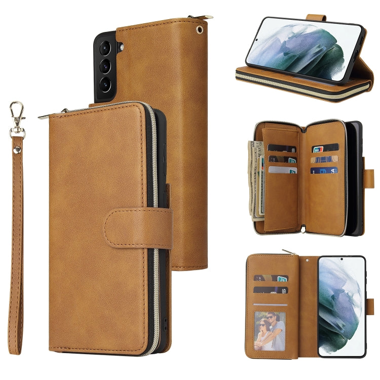 Zipper Wallet Bag Horizontal Flip PU Leather Case with Holder & 9 Card Slots & Wallet & Lanyard & Photo Frame, For Samsung Galaxy A12 5G, For Samsung Galaxy A52 5G, For Samsung Galaxy A72 5G, For Samsung Galaxy S21, For Samsung Galaxy S21 FE           ...