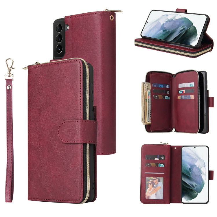 Zipper Wallet Bag Horizontal Flip PU Leather Case with Holder & 9 Card Slots & Wallet & Lanyard & Photo Frame, For Samsung Galaxy A12 5G, For Samsung Galaxy A52 5G, For Samsung Galaxy A72 5G, For Samsung Galaxy S21, For Samsung Galaxy S21 FE           ...