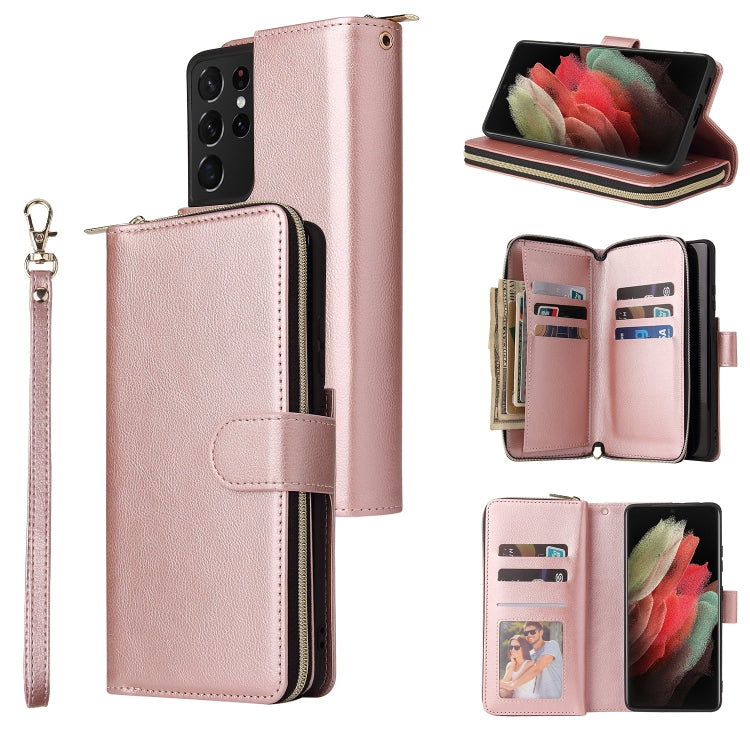 Zipper Wallet Bag Horizontal Flip PU Leather Case with Holder & 9 Card Slots & Wallet & Lanyard & Photo Frame, For Samsung Galaxy A12 5G, For Samsung Galaxy A52 5G, For Samsung Galaxy A72 5G, For Samsung Galaxy S21, For Samsung Galaxy S21 FE           ...
