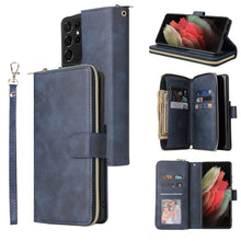 Load image into Gallery viewer, Zipper Wallet Bag Horizontal Flip PU Leather Case with Holder &amp; 9 Card Slots &amp; Wallet &amp; Lanyard &amp; Photo Frame, For Samsung Galaxy A12 5G, For Samsung Galaxy A52 5G, For Samsung Galaxy A72 5G, For Samsung Galaxy S21, For Samsung Galaxy S21 FE           ...